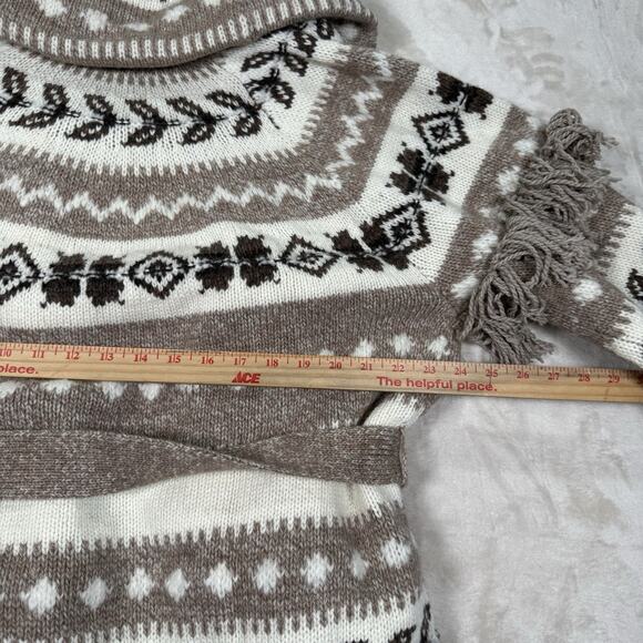 NWT Polo Ralph Lauren Women's Size XL Intarsia Shawl Fringe Alpaca Wool Cardigan - Picture 9 of 10